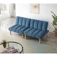 Sweiko Tweezitsbank - Slaapbank - Verstelbare rugleuning - Corduroy - Blauw
