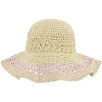 Gimme Gevlochten Hoed met Lagen - Trendy Zonnehoed - Stijlvol Strandaccessoire voor Vakantie en Dagelijks Gebruik - Roze