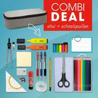 Soho - Etui XL + Vulling - Grote etui met diverse opbergmogelijkheden - Inclusief complete vulling - In 1 klik klaar voor het nieuwe schooljaar - GB STREET - Lichtgrijs