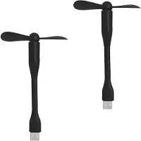 VHV - USB ventilator voor powerbank - flexibele mini ventilator - compacte fan 360° verstelbaar zwart - voor laptop, powerbank, bureau en reizen
