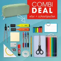 Soho - Etui XL + Vulling - Grote etui met diverse opbergmogelijkheden - Inclusief complete vulling - In 1 klik klaar voor het nieuwe schooljaar - GB STRIPES - Groen