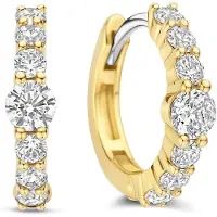 Ti sento Dames Oorbellen - 925 zilver - Zirkonia met geel verguld - 78073ZY
