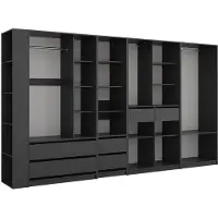 Vicco Elmo Kledingopslagkast – 50 x 200 cm Set van 5 Antraciet