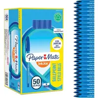 Paper Mate InkJoy 100ST-balpennen | Medium punt (1,0 mm) | Blauw | 50 stuks
