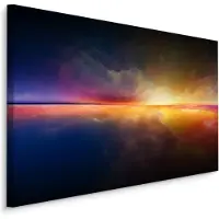 Karo-art Schilderij - De Horizon, Abstract, Print op Canvas, Premium Print