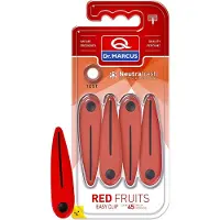 Dr. Marcus Easy Clip Red Fruits luchtverfrisser met neutrafresh technologie - Autogeurtje voor in de auto - Tot 45 dagen geurverspreiding - 4 clips voor 4 sterktes