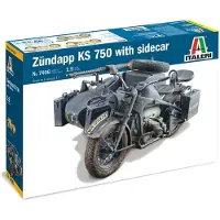 Italeri Modelbouwpakket Auto - 7406 Zundapp KS 750 with Sidecar Plastic - 1:9 - Modelbouw