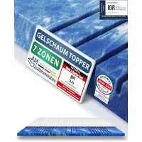 AM Qualitätsmatratzen 7 Zone Deluxe Gelschuim Topper 90x200cm (SG50) - Premiumhoogte 8 cm - Memory foam mattress topper 90 x 200 8cm - TENCEL Lyocell tijk - Zacht en aanpasbar - Made in Germany