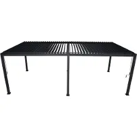Mirador Deluxe terrasoverkapping - 360 x 720 cm - antraciet - Luxe / Vrijstaande / Aluminium lamellen overkapping - Tuinprieel / Carport / Veranda / Pergola