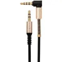 Coretek 3,5mm Jack gekrulde hoofdtelefoon kabel met microfoon - zwart - 1,5 meter