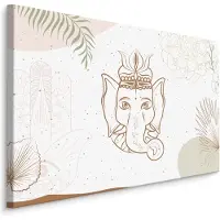 Karo-art Schilderij - Prachtige tekening van Ganesha, Premium Print
