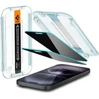 Spigen EZ Fit Glas.tR Apple iPhone 16 / 15 Privacy Glass (2-Pack)