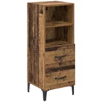 vidaXL Dressoir Oud hout 34 x 34,5 x 90 cm Bewerkt hout