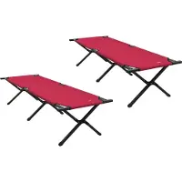 Syfax Opvouwbaar Camping Bed 2 st Rood 193 x 69 x 45 cm Oxford stof