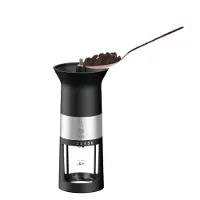 Bialetti Premium Handkoffiemolen Zwart – Handmatige Koffiemolen met RVS Maalwerk – 6 Instelbare Maalstanden – Koffiebonenmolen