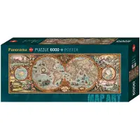 Heye 29615 - Puzzel Hemisphere Map 6000 st. - Panorama 235,6 x 83,1 cm