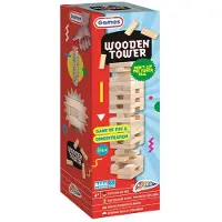 Grafix houten stapeltoren spel - 54 blokken - gezelschapsspel.