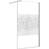 Vente-unique Wand voor inloopdouche PAULINA II met zeefdruk - 120 x 190 cm