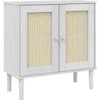vidaXL Dressoir SENJA 80x35x80 cm rattan look massief grenenhout wit