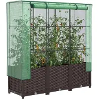 vidaXL Plantenbak verhoogd met kashoes 80x40x138 cm rattanlook
