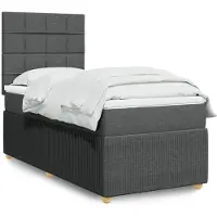 vidaXL Boxspring met matras stof donkergrijs 140x190 cm