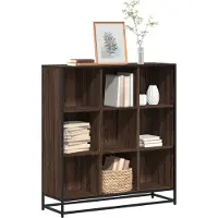 vidaXL Boekenkast 33,5x33x107,5 cm bewerkt hout gerookt eikenkleurig