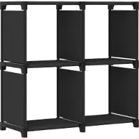 vidaXL Kast met 6 vakken met boxen 103x30x72,5 cm stof zwart