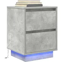 vidaXL Nachtkastjes met led-verlichting 2 st 38x34x50 cm oud hout
