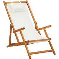 vidaXL Strandstroelen 2 st inklapbaar stof en massief hout bladpatroon