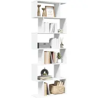 vidaXL Boekenkast 6-laags 70 x 24 x 193,5 cm Bewerkt hout Zwart Eiken