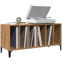 vidaXL Platenkast 100x38x48 cm bewerkt hout artisanaal eikenkleur