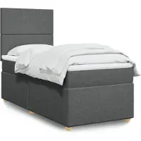 vidaXL Boxspring met matras stof donkergrijs 180x200 cm