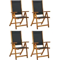 vidaXL Tuinstoelen inklapbaar 8 st massief acaciahout en textileen