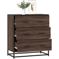 vidaXL Dressoir 68x35x76 cm bewerkt hout en metaal sonoma eikenkleur