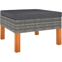vidaXL 3-delige Loungeset poly rattan en massief eucalyptushout