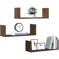 vidaXL Wandschappen 3 st 80x18x18 cm bewerkt hout sonoma eikenkleurig