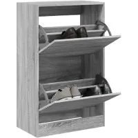 vidaXL Schoenenkast met 2 klaplades 80x42x108 cm grijs sonoma