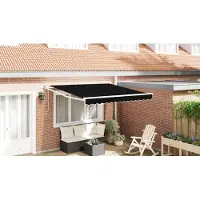 vidaXL Uitschuifbare luifel Zwart 350 x 250 cm Polyester en Metaal