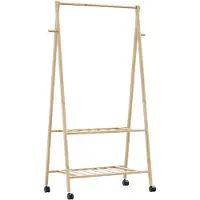vidaXL Kledingrek met schappen 132x45,5x150,5 cm bamboe