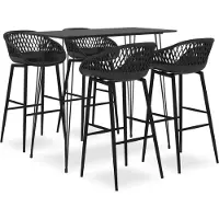 vidaXL 5-delige Barset zwart en wit