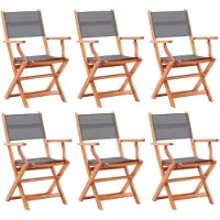vidaXL Tuinstoelen inklapbaar 4 st eucalyptushout en textileen zwart