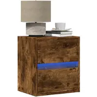 vidaXL Nachtkastjes met LED's 2 st wandgemonteerd wit