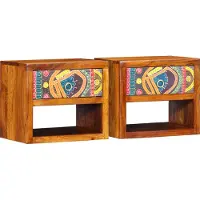 vidaXL Nachtkastje 2 st Bruin 40 x 35 x 35 cm Massief Acacia Hout