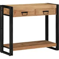 vidaXL Wandtafel met lade Bruin 90 x 33 x 75 cm Massief Acacia Hout
