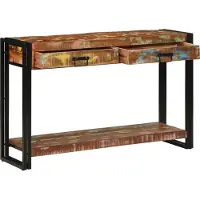 vidaXL Wandtafel Multikleur 120 x 33 x 75 cm Massief Gerecycleerd Hout
