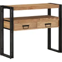 vidaXL Wandtafel met lade Bruin 90 x 33 x 75 cm Massief Acacia Hout
