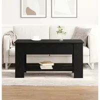 vidaXL Salontafel Zwart Eiken 101 x 49 x 52 cm Bewerkt hout