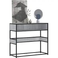 vidaXL Wandtafel 90x35x80 cm bewerkt hout zwart