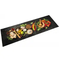 vidaXL Keukenmat wasbaar kruidenprint 45x150 cm fluweel