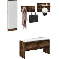 vidaXL 4-delige Garderobe set bewerkt hout sonoma eikenkleurig